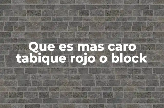 Que es mas Caro Tabique Rojo o Block