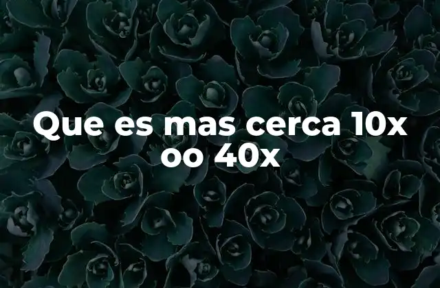 Que es mas Cerca 10x Oo 40x