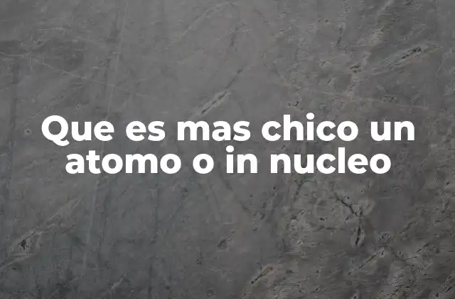 Que es mas Chico un Atomo o In Nucleo
