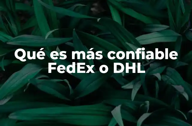 Qué es Más Confiable Fedex o Dhl