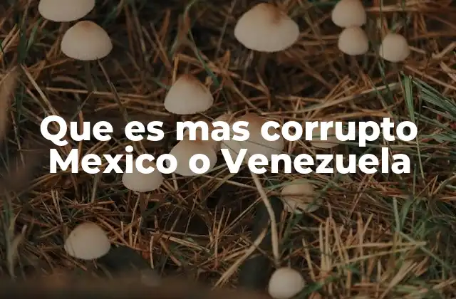 Que es mas Corrupto Mexico o Venezuela