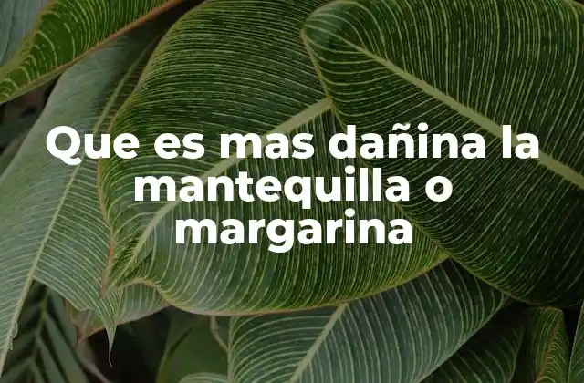 Que es mas Dañina la Mantequilla o Margarina