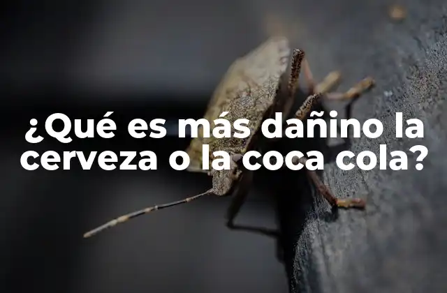 ¿qué es Más Dañino la Cerveza o la Coca Cola?