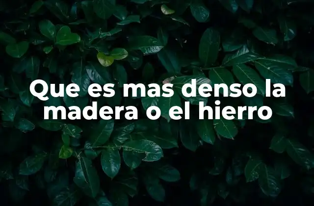 Que es mas Denso la Madera o el Hierro