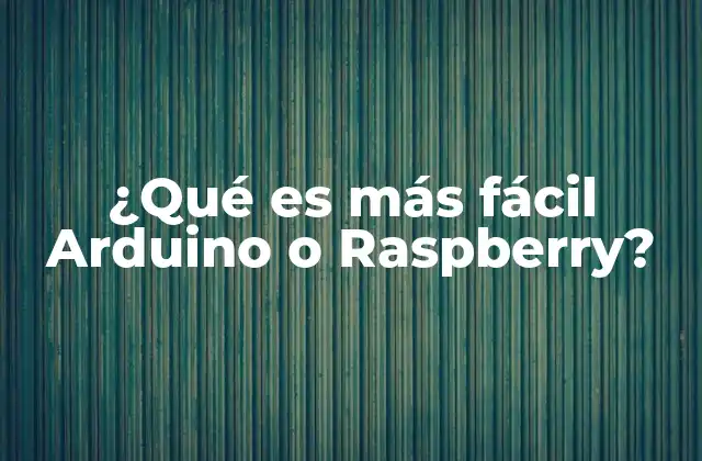 ¿qué es Más Fácil Arduino o Raspberry?