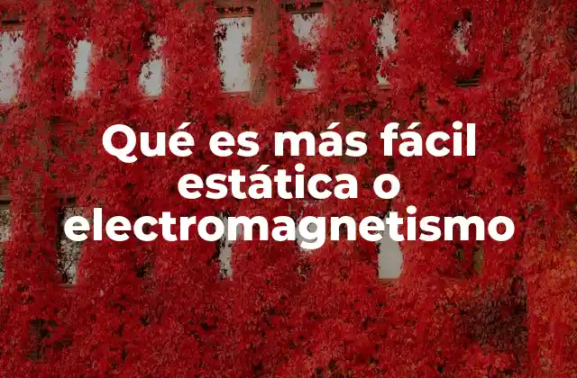 Qué es Más Fácil Estática o Electromagnetismo