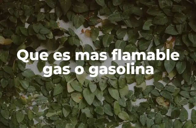 Que es mas Flamable Gas o Gasolina