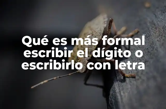 Qué es Más Formal Escribir el Dígito o Escribirlo con Letra