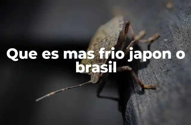 Que es mas Frio Japon o Brasil