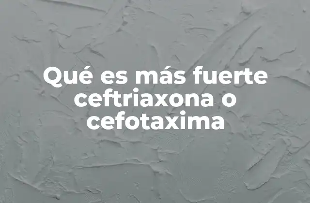 Qué es Más Fuerte Ceftriaxona o Cefotaxima