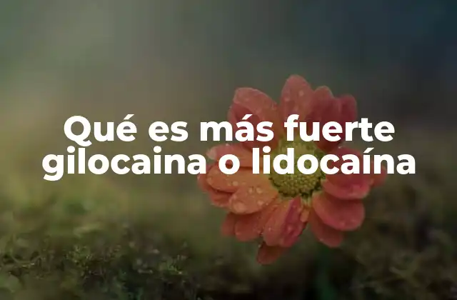 Qué es Más Fuerte Gilocaina o Lidocaína 2 Características comparativas de los anestésicos locales