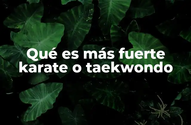 Qué es Más Fuerte Karate o Taekwondo