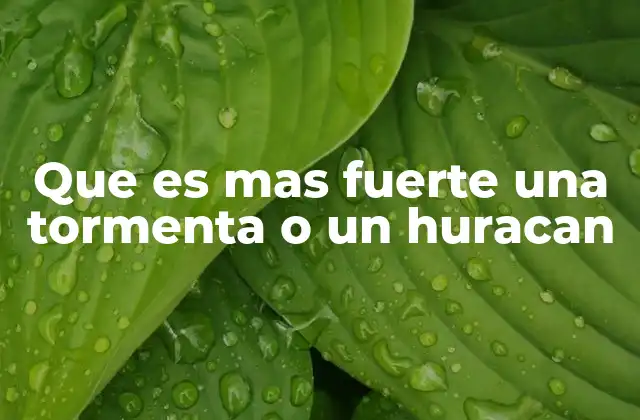 Que es mas Fuerte una Tormenta o un Huracan