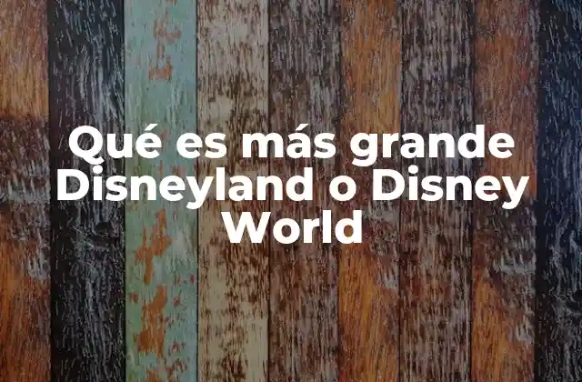 Qué es Más Grande Disneyland o Disney World