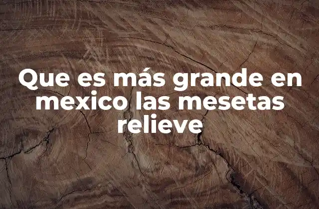 Que es Más Grande en Mexico las Mesetas Relieve
