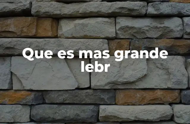 Que es mas Grande Lebr