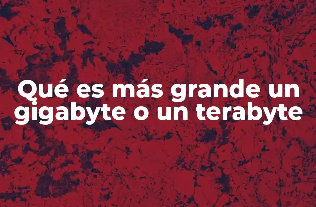 Qué es Más Grande un Gigabyte o un Terabyte