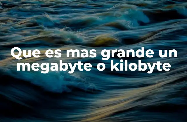 Que es mas Grande un Megabyte o Kilobyte
