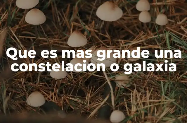 Que es mas Grande una Constelacion o Galaxia
