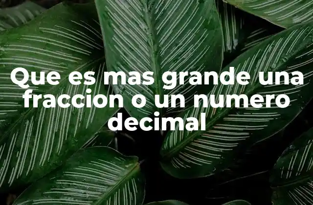 Que es mas Grande una Fraccion o un Numero Decimal