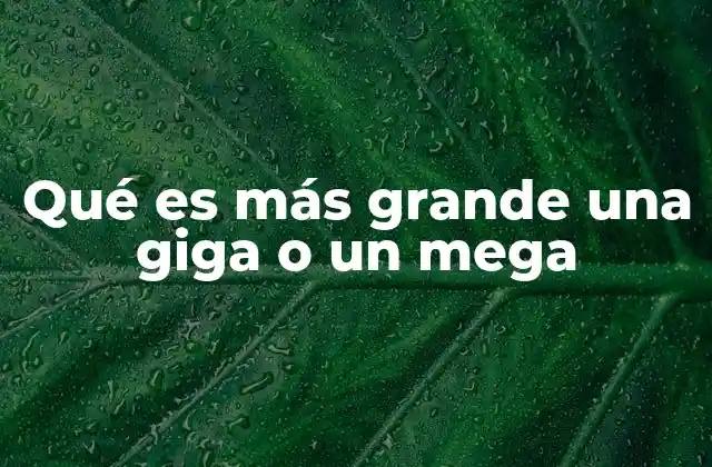 Qué es Más Grande una Giga o un Mega