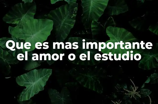 Que es mas Importante el Amor o el Estudio 2 La tensión entre lo emocional y lo intelectual