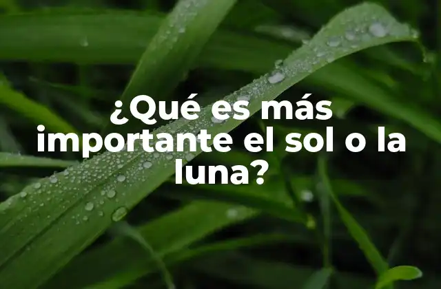 ¿qué es Más Importante el Sol o la Luna?