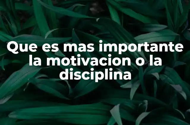 Que es mas Importante la Motivacion o la Disciplina