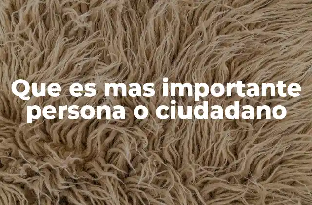 Que es mas Importante Persona o Ciudadano