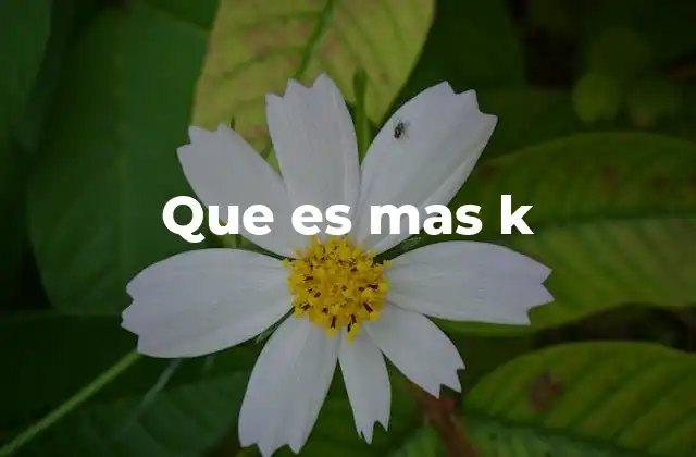 Que es mas K