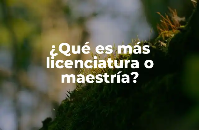 ¿qué es Más Licenciatura o Maestría?