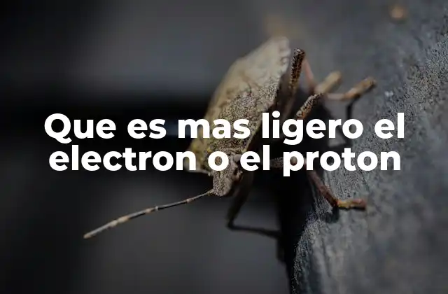 Que es mas Ligero el Electron o el Proton
