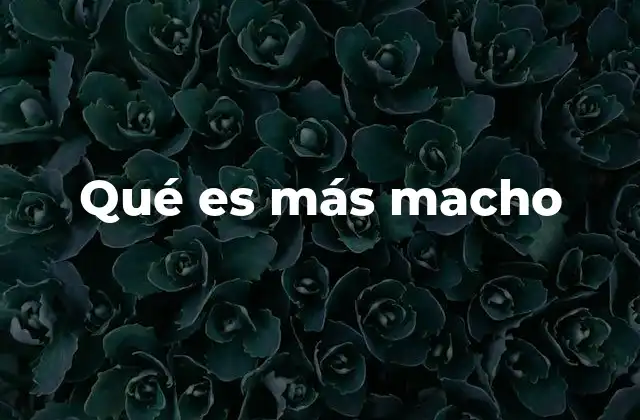 Qué es Más Macho