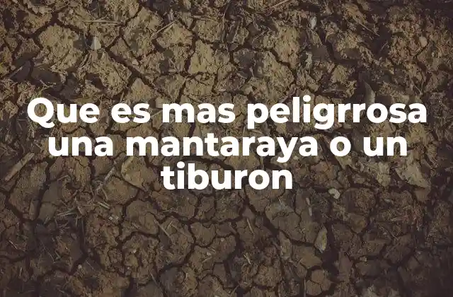 Que es mas Peligrrosa una Mantaraya o un Tiburon