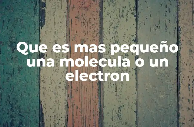 Que es mas Pequeño una Molecula o un Electron