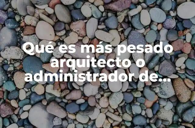 Qué es Más Pesado Arquitecto o Administrador de Empresas