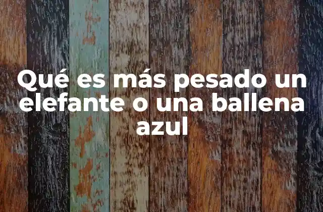 Qué es Más Pesado un Elefante o una Ballena Azul