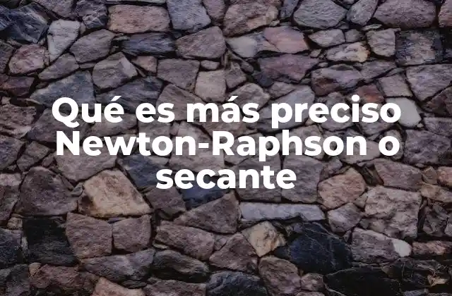 Qué es Más Preciso Newton-raphson o Secante