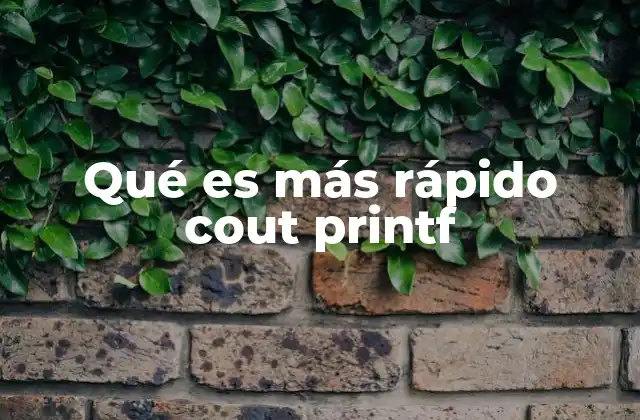 Qué es Más Rápido Cout Printf