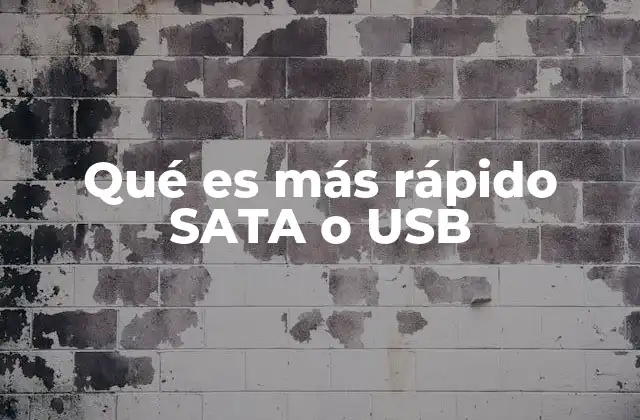 Qué es Más Rápido Sata o Usb