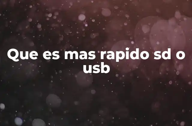 Que es mas Rapido Sd o Usb 2 Diferencias entre tarjetas SD y dispositivos USB en términos de uso