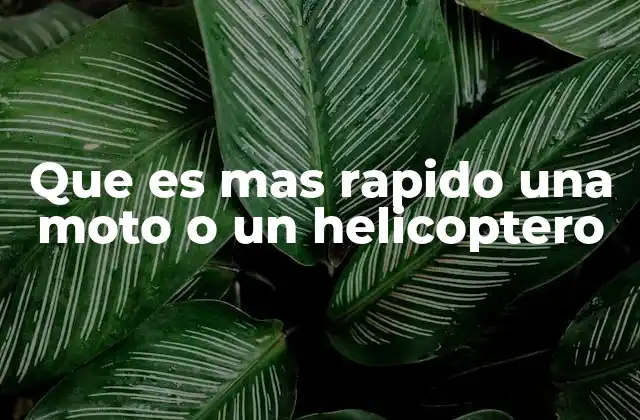 Que es mas Rapido una Moto o un Helicoptero