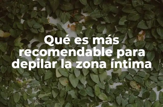 Qué es Más Recomendable para Depilar la Zona Íntima