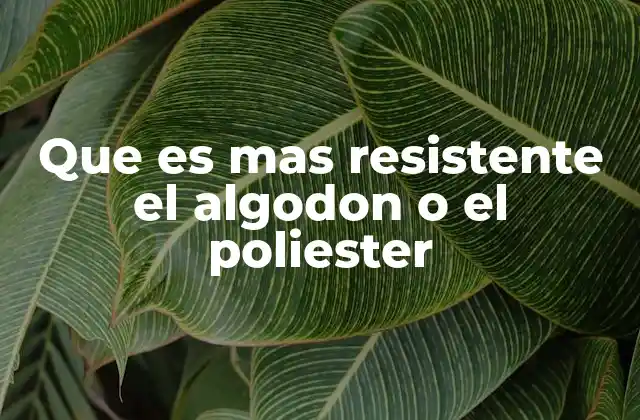 Que es mas Resistente el Algodon o el Poliester