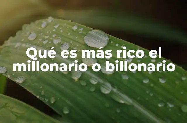 Qué es Más Rico el Millonario o Billonario