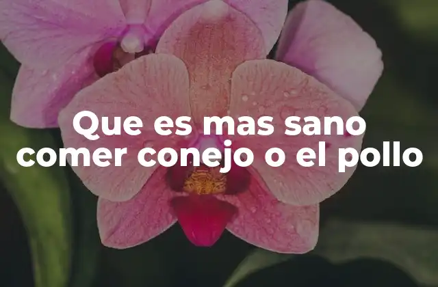 Que es mas Sano Comer Conejo o el Pollo