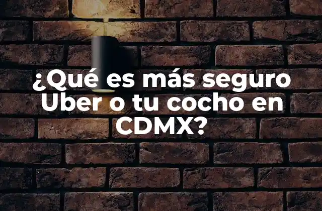 ¿qué es Más Seguro Uber o Tu Cocho en Cdmx?