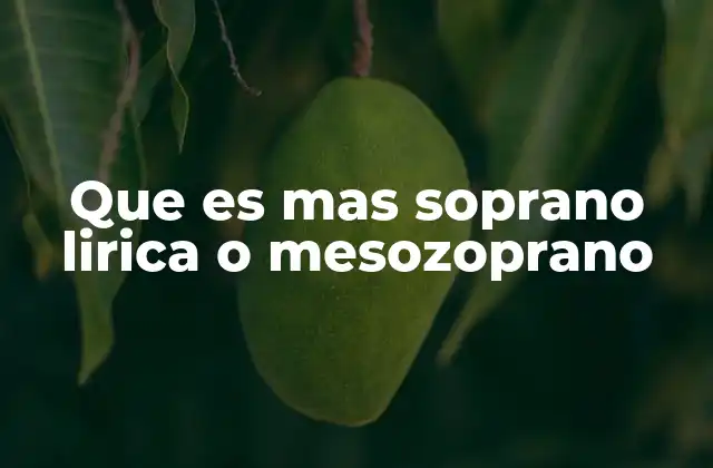 Que es mas Soprano Lirica o Mesozoprano