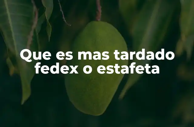 Que es mas Tardado Fedex o Estafeta