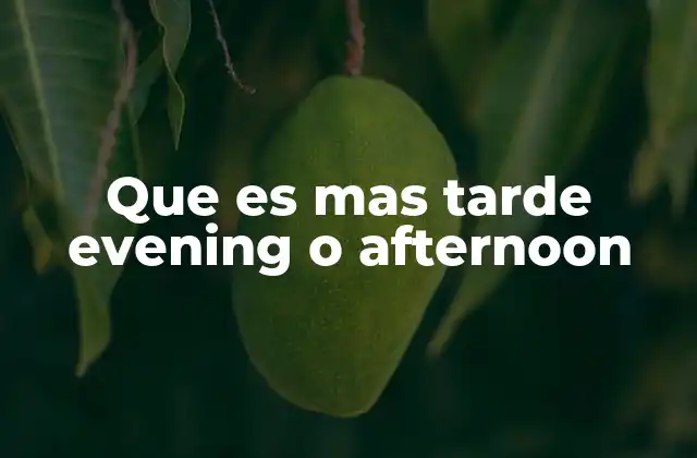 Que es mas Tarde Evening o Afternoon